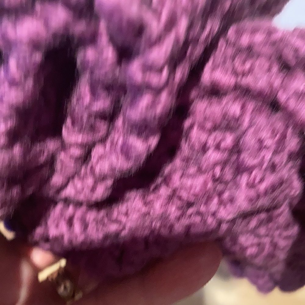 HAND CRAFTED soft Merino wool deep mauve jewel tone wool scarf - Picture 5 of 6